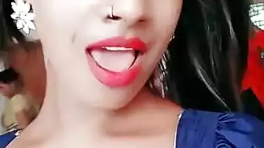 Simran playing with big boobs when nobody at home