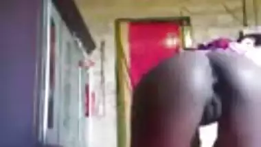 Village chick hikes up dress to reveal her XXX ass and pussy online