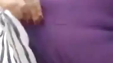 Attractive girl shows big boobs and pussy to boyfriend