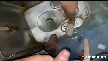 Indian wife’s desi chudai in a passenger trains toilet