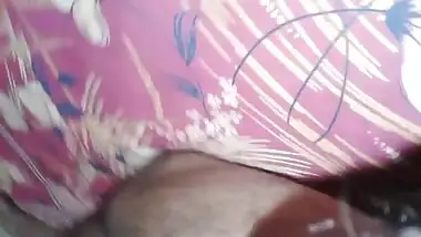 Man fucks pretty Indian temptress wearing violet condom for safe sex