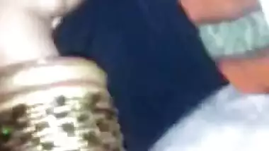 Village aunty boobs press and licking by neighbors