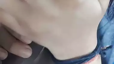 Cute girlfriend outdoor blowjob to boyfriend POV clip