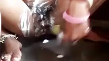 Desi MILF energetically washes pussy and treats it with sex toy