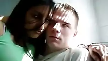 Indian Woman kissing her white boyfriend Desi NRI