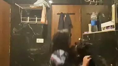 Horny girl’s xxx mms of riding a dick in the bathroom